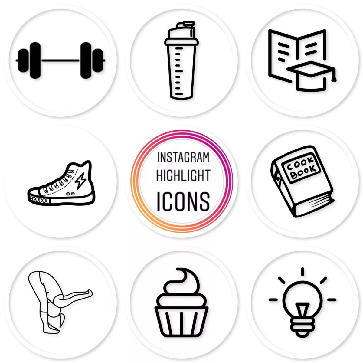 Иконки для актуального фитнес