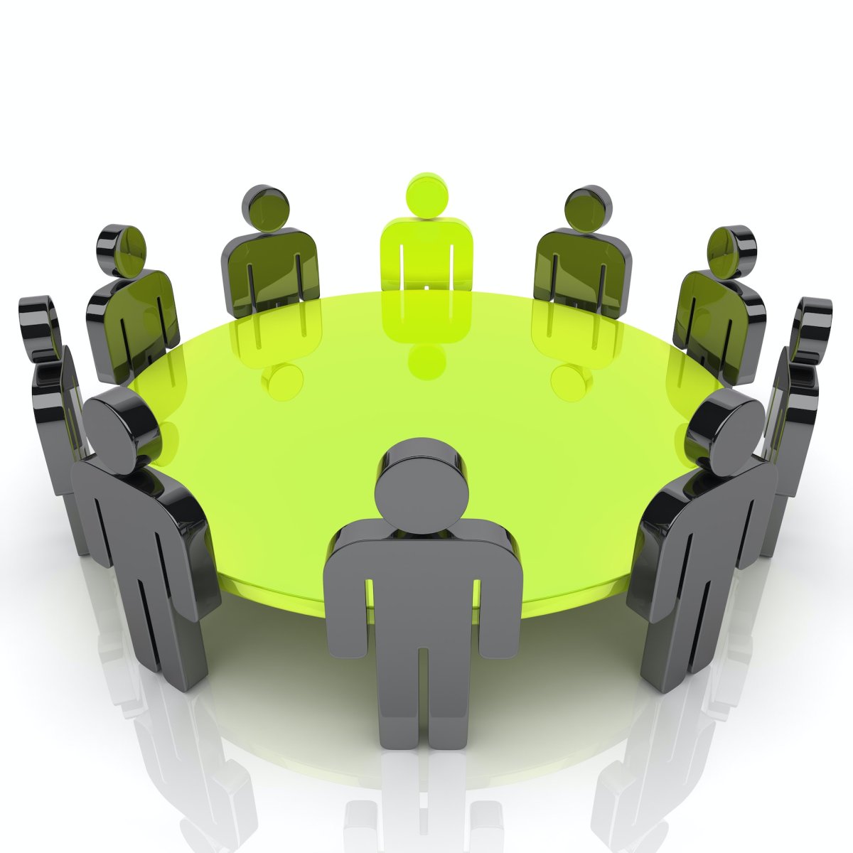 Белые человечки за столом