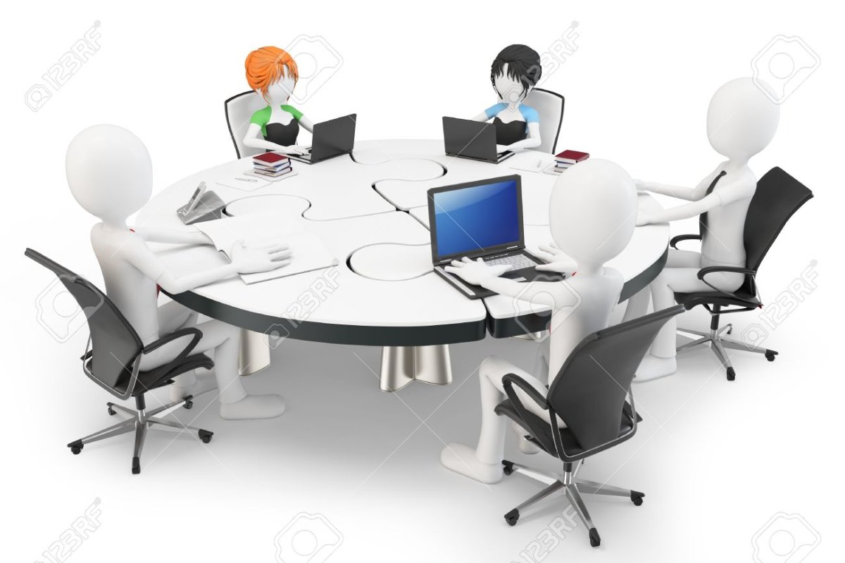 Человечки за столом переговоров