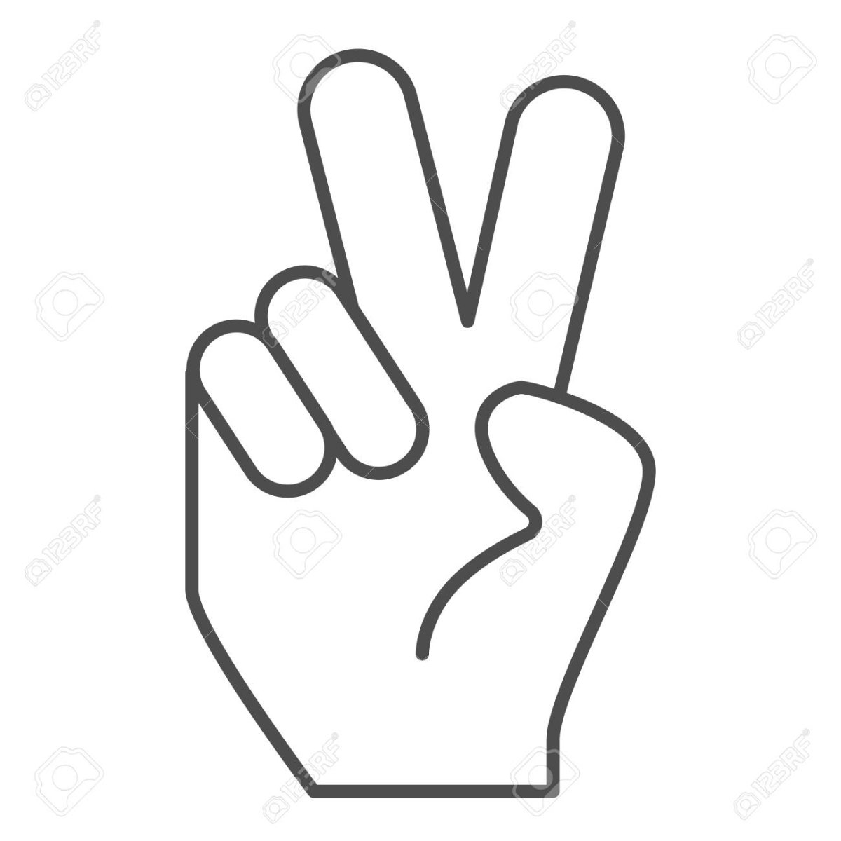 Знак Победы пальцами на прозрачном фоне