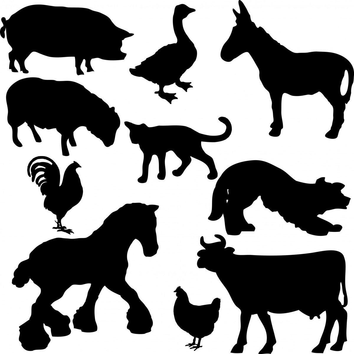 Силуэты животных