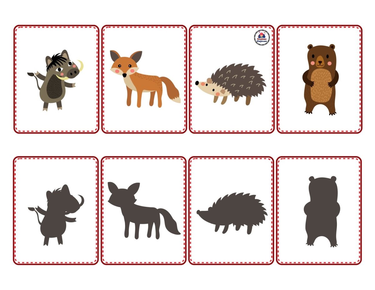 Найди по тени Дикие животные