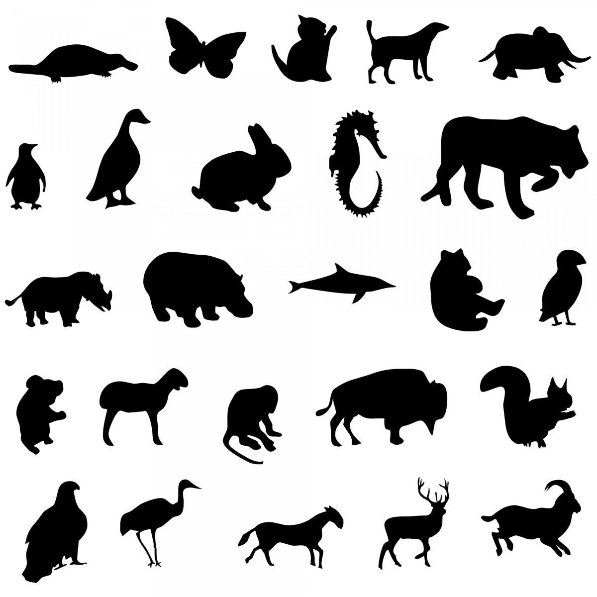 Силуэты животных