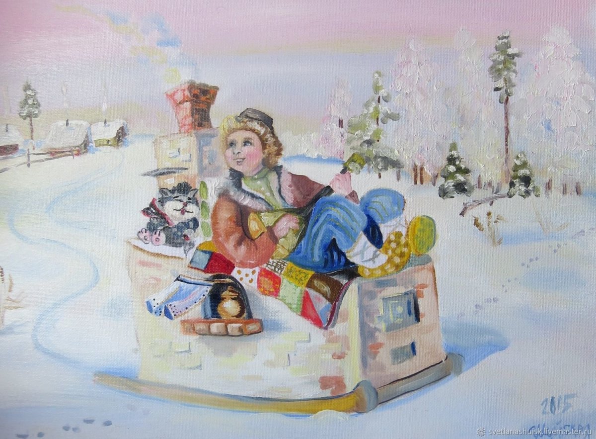 Емеля на печи картина