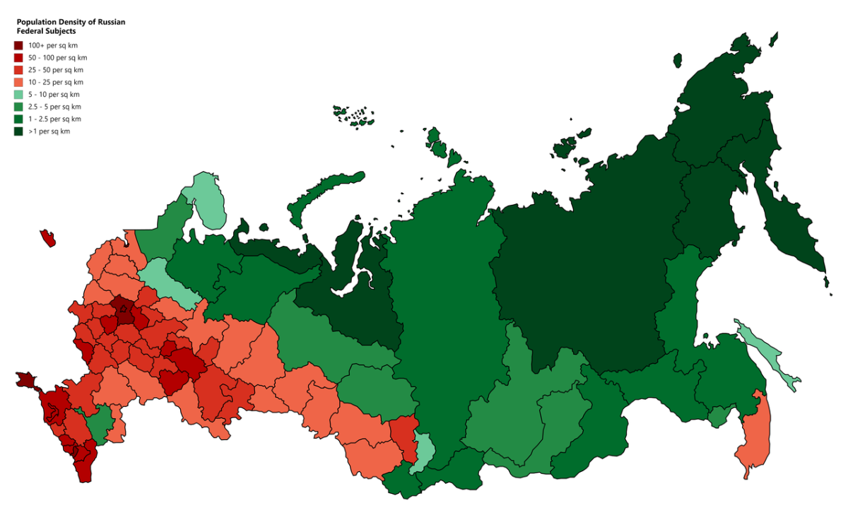 Russia population Map