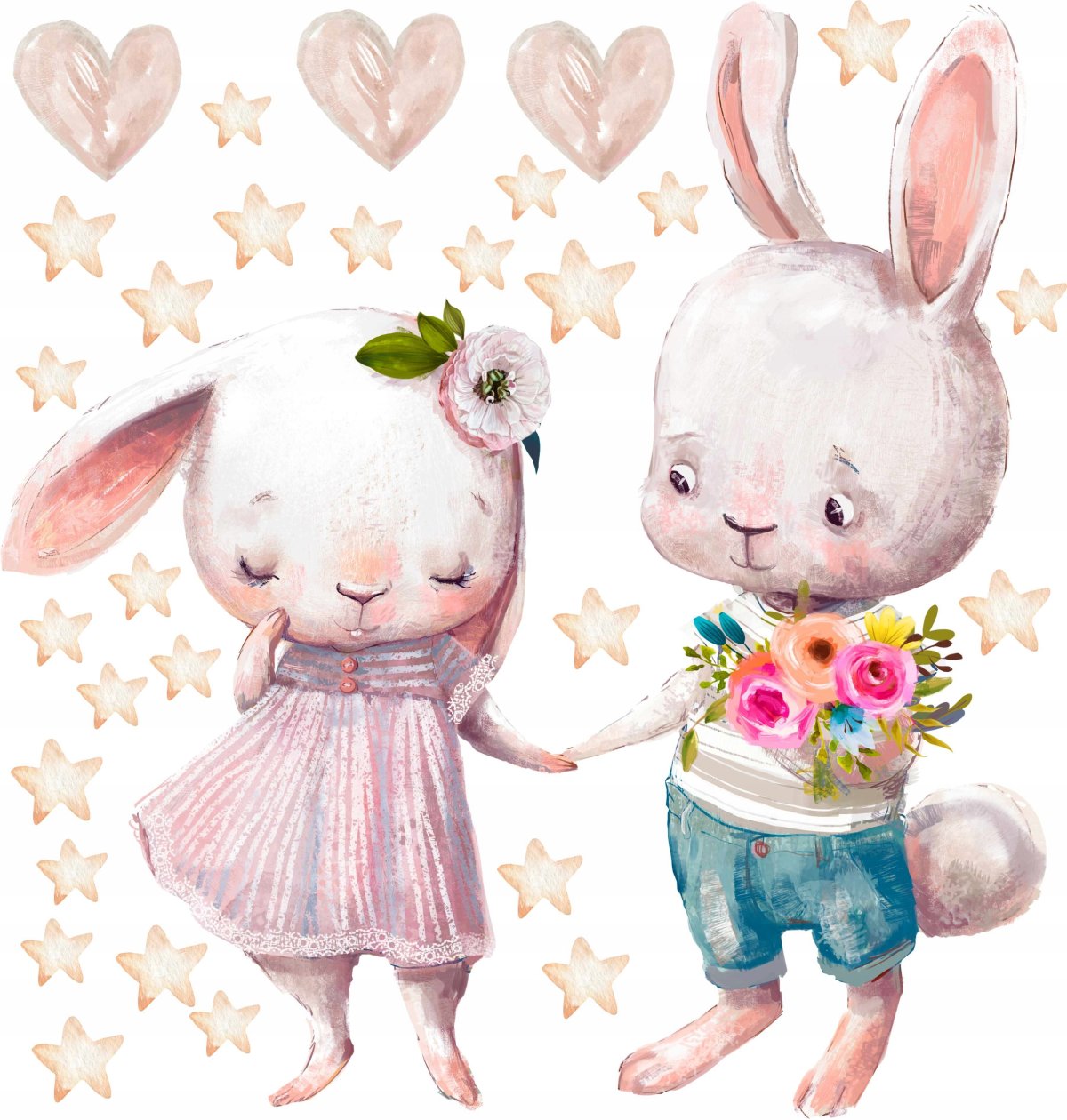 Кролик в пастельных тонах