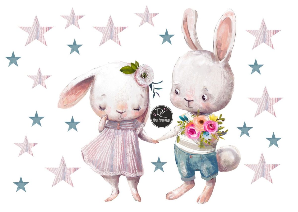 Влюбленные зайки нарисовать