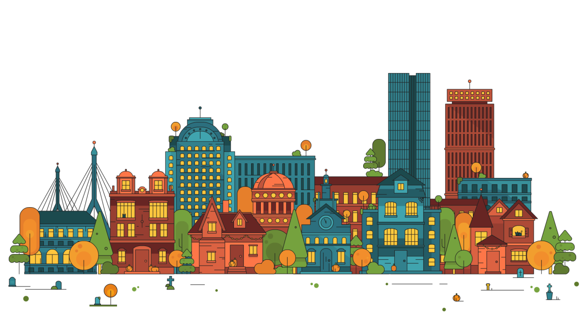 Город на прозрачном фоне