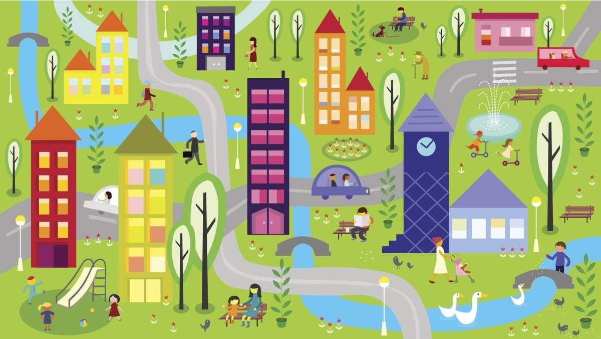 Картина с изображением города для детей