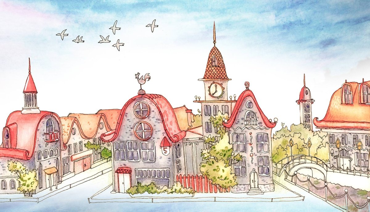 Эскиз сказочного города