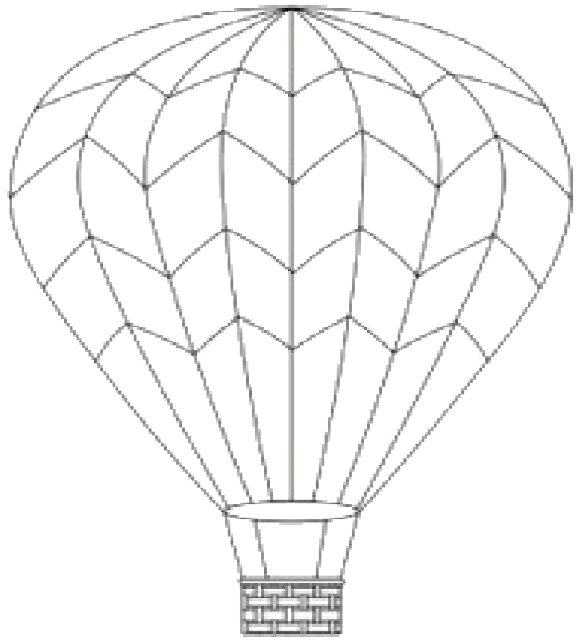 Силуэт воздушного шара с корзиной