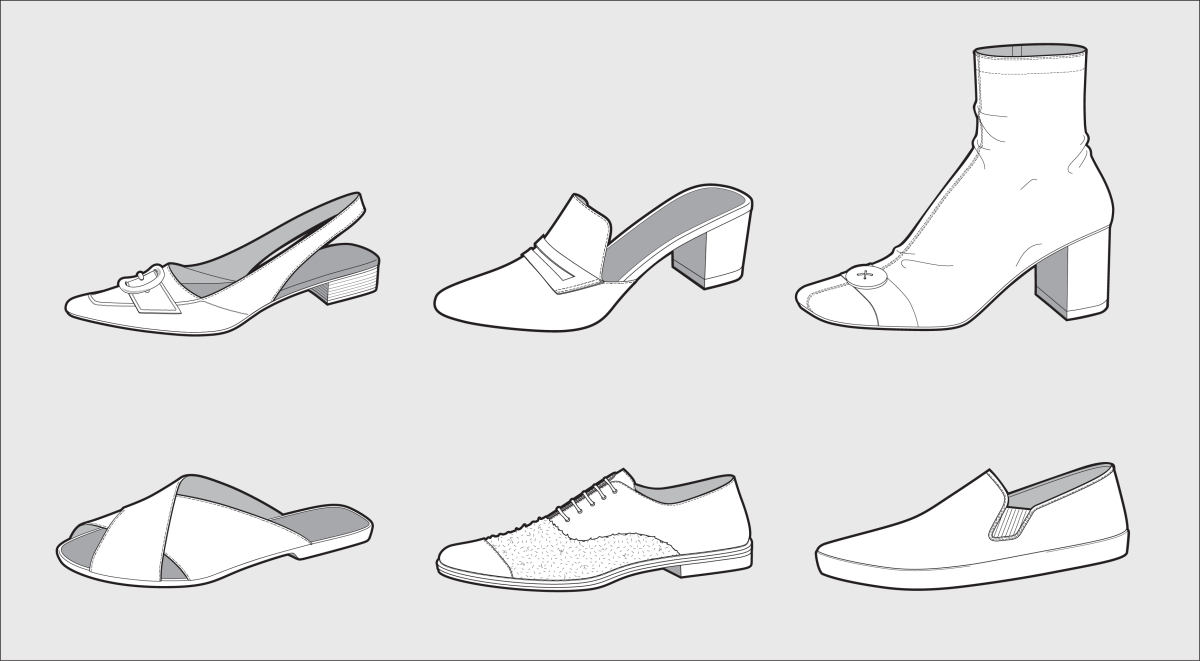 Технический эскиз обуви