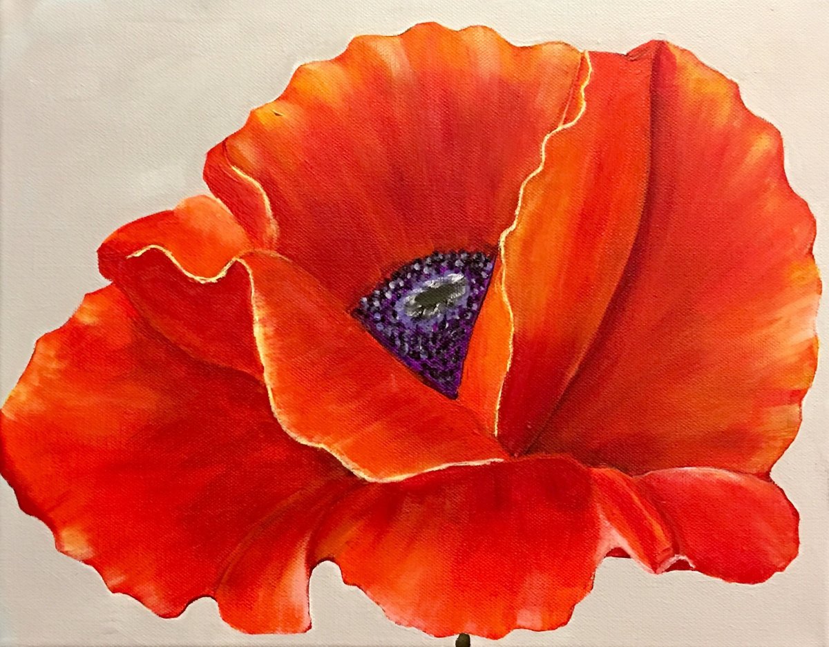Мак акварель Базанова