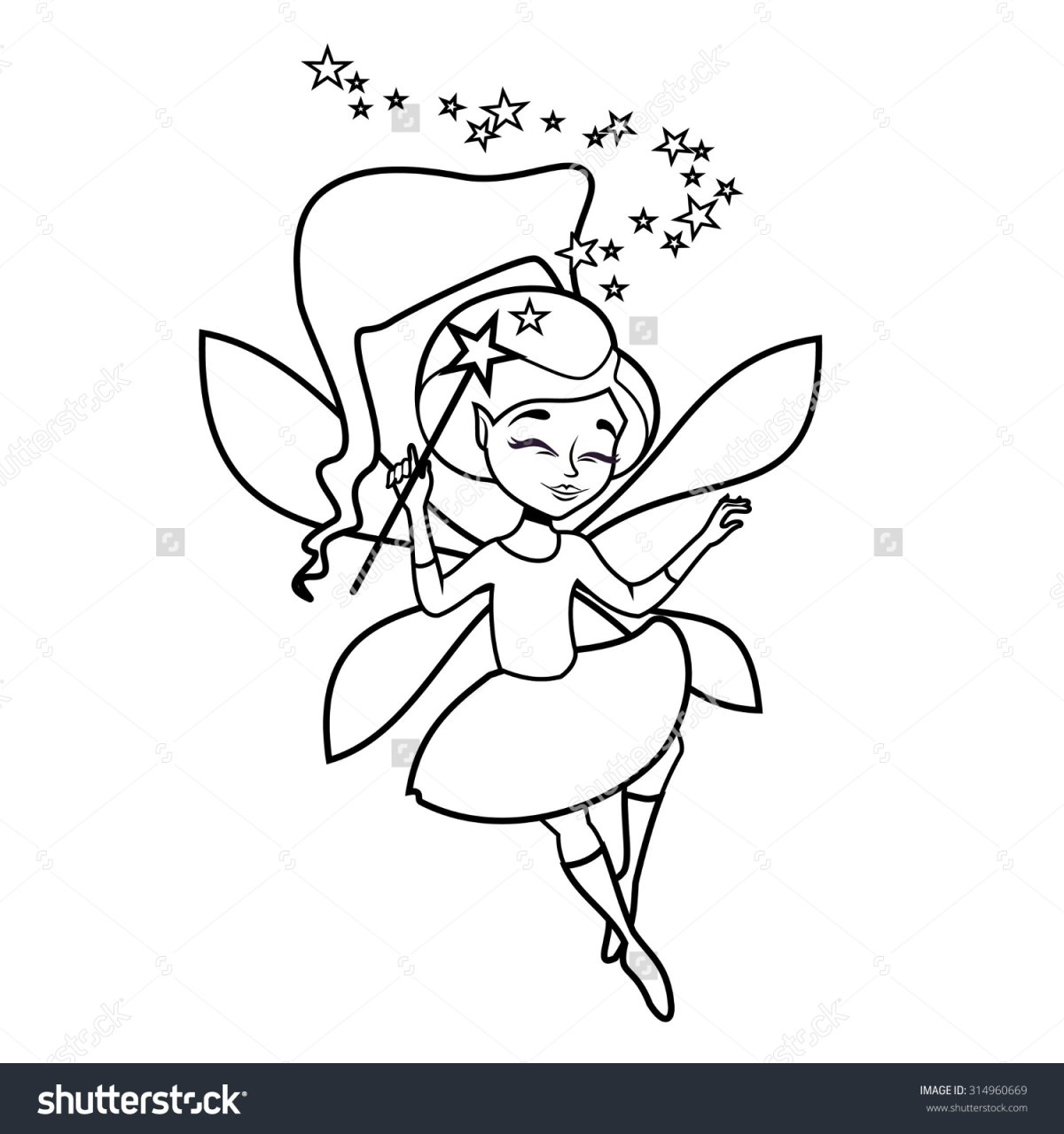 Фея с палочкой раскраска