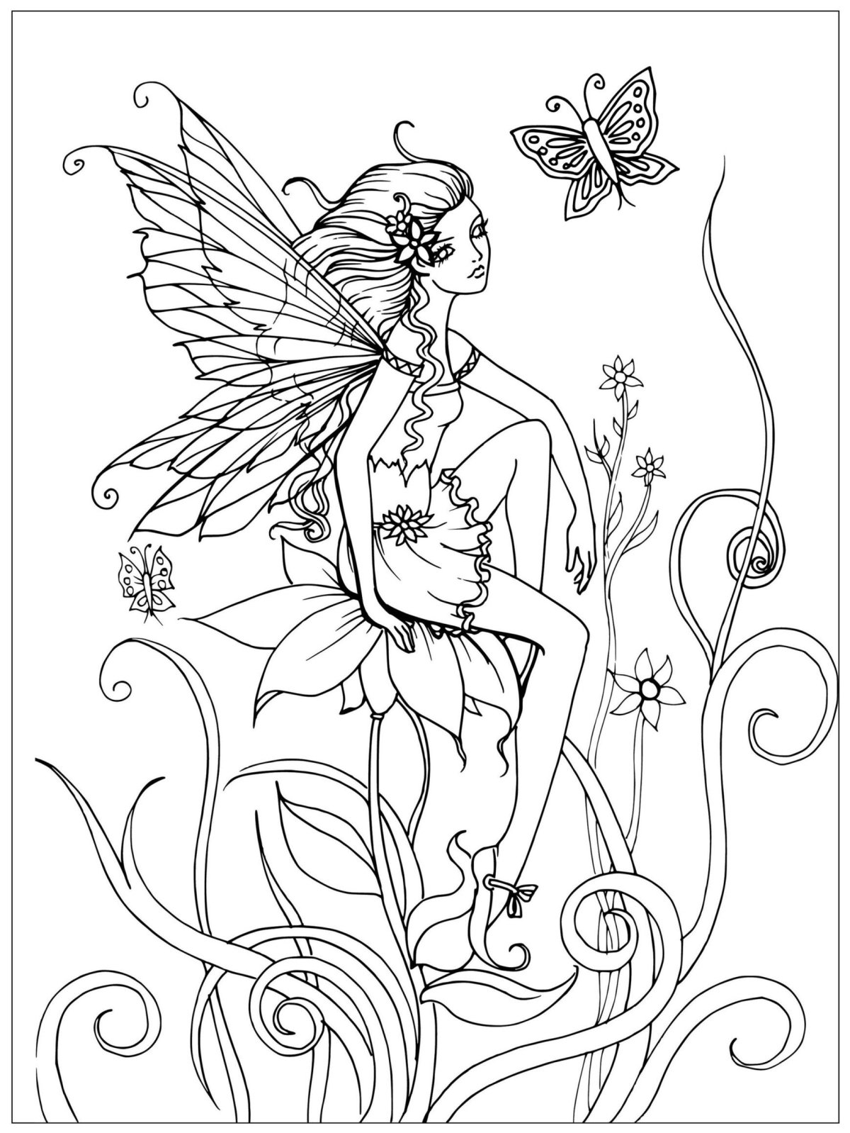 Маленькая Фея раскраска для детей