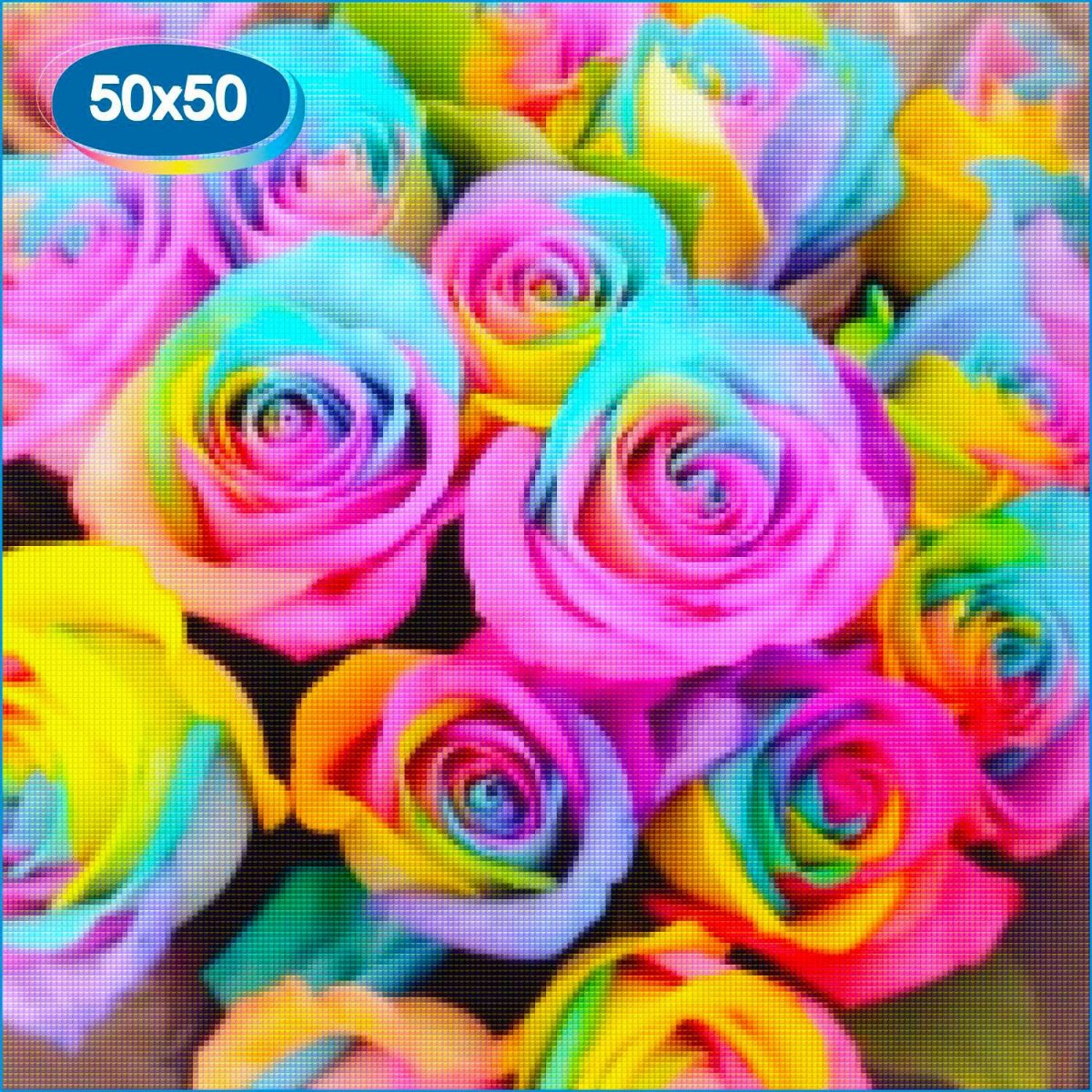 Цветы розы разноцветные