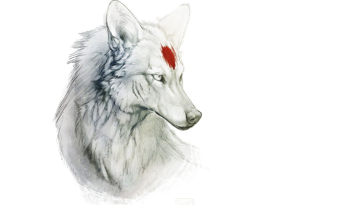 Фурри волк в профиль