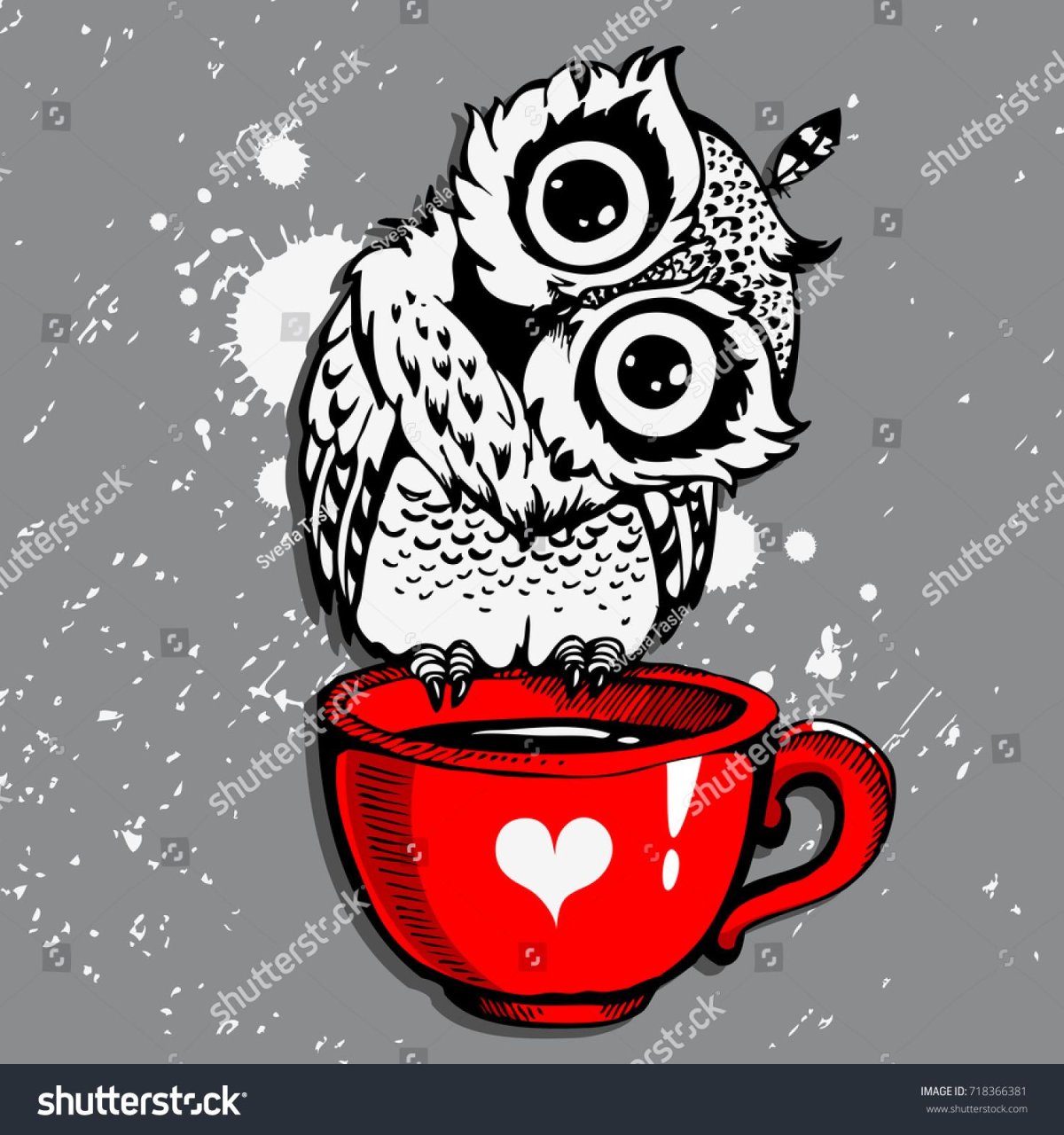 Совы мультяшные прикольные с кофе