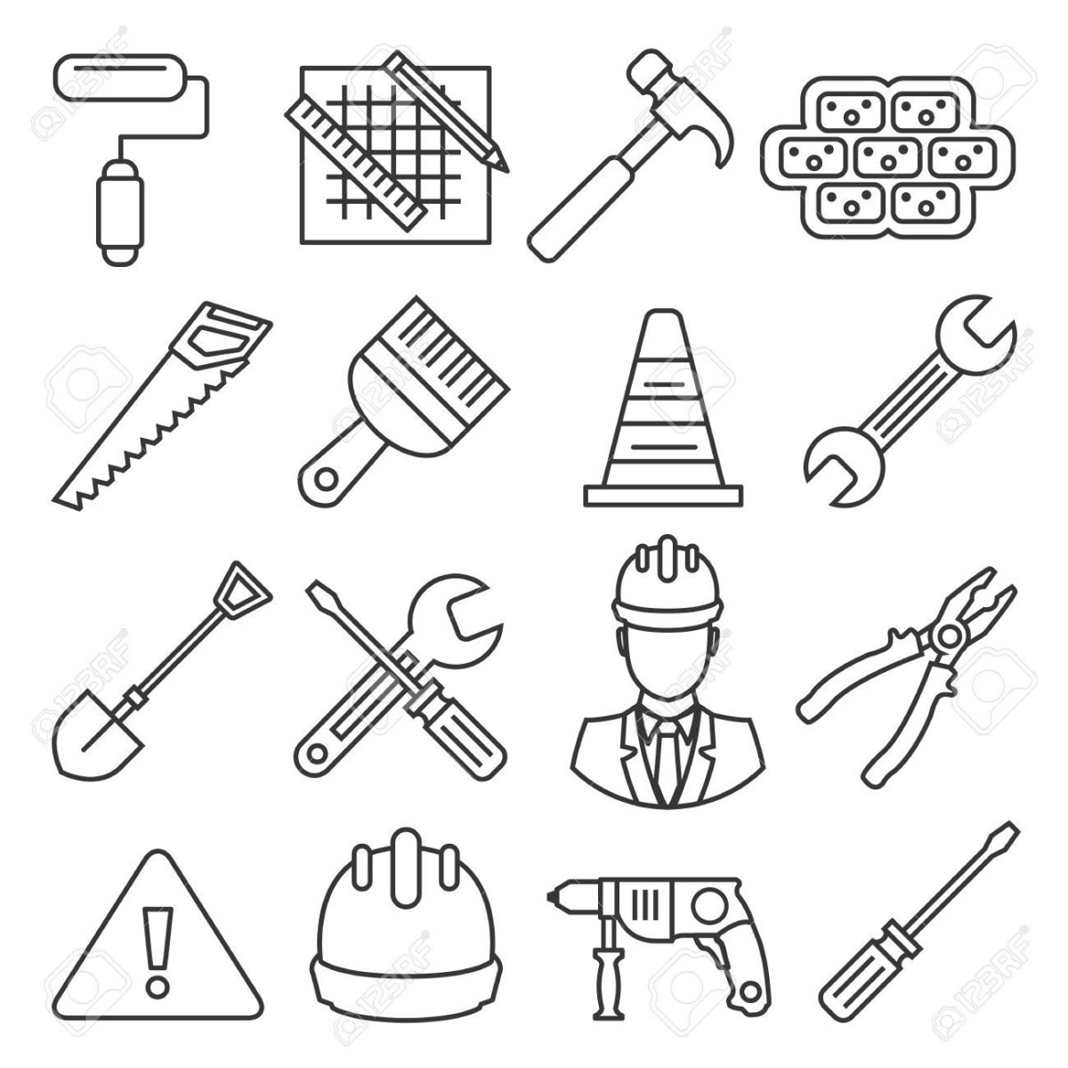 Инструменты мультяшный