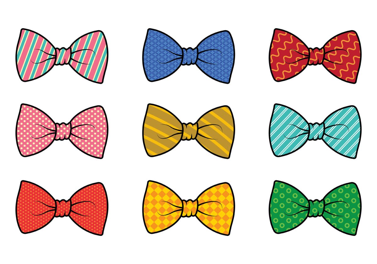 Бантики для распечатки цветные