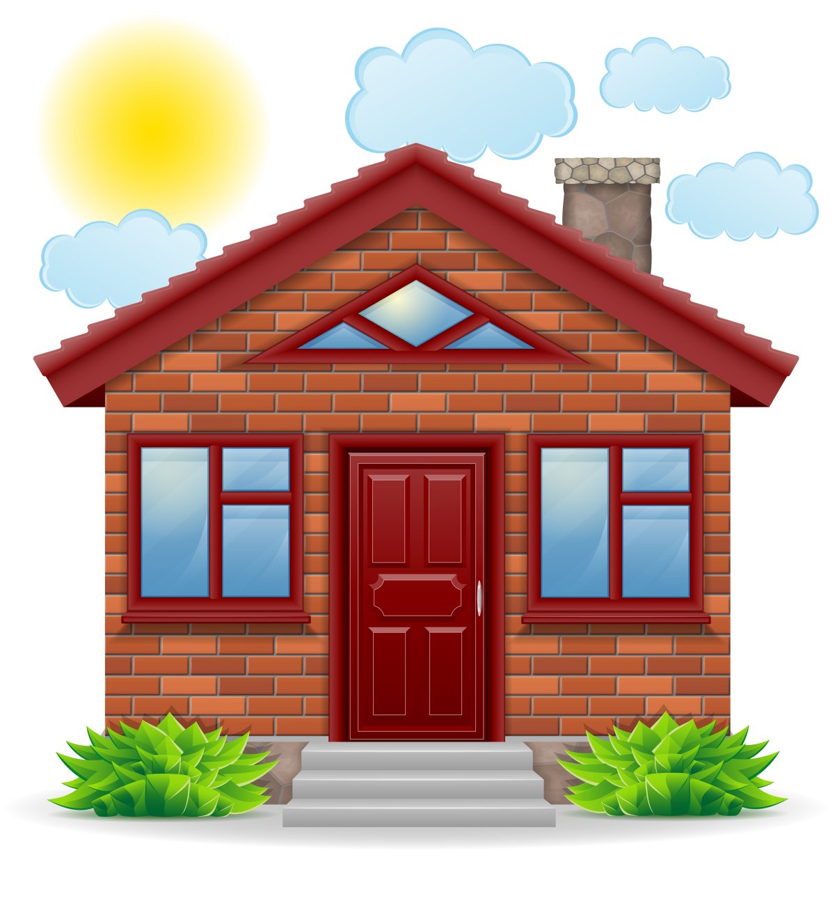 Дом на белом фоне