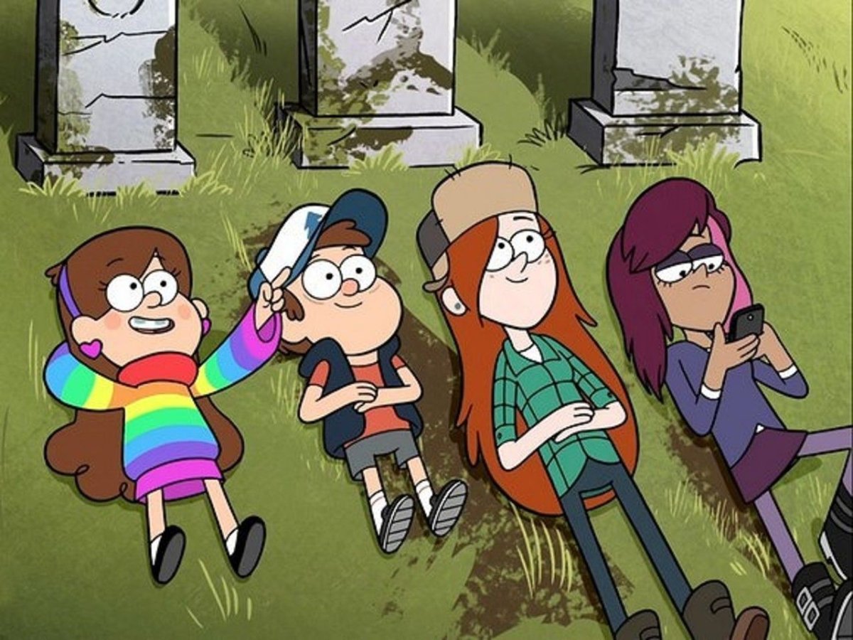 Гравити Фолз Мэйбл и Диппер в мультфильме