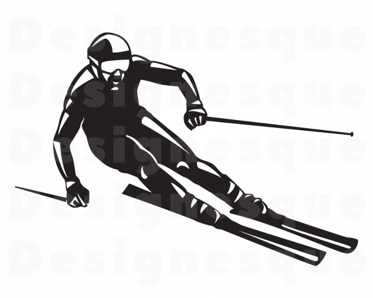 Горнолыжник вектор силуэт