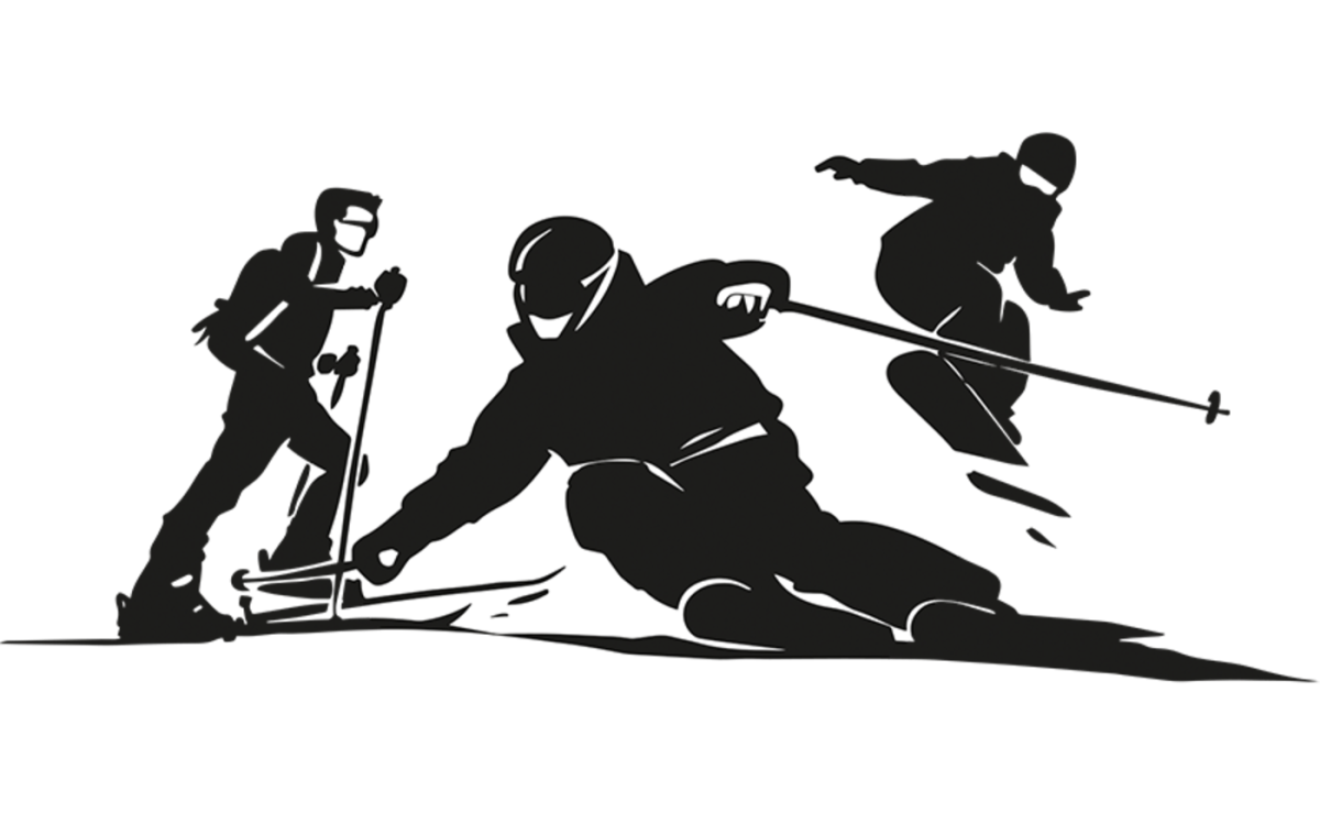 Горные лыжи рисунок карандашом