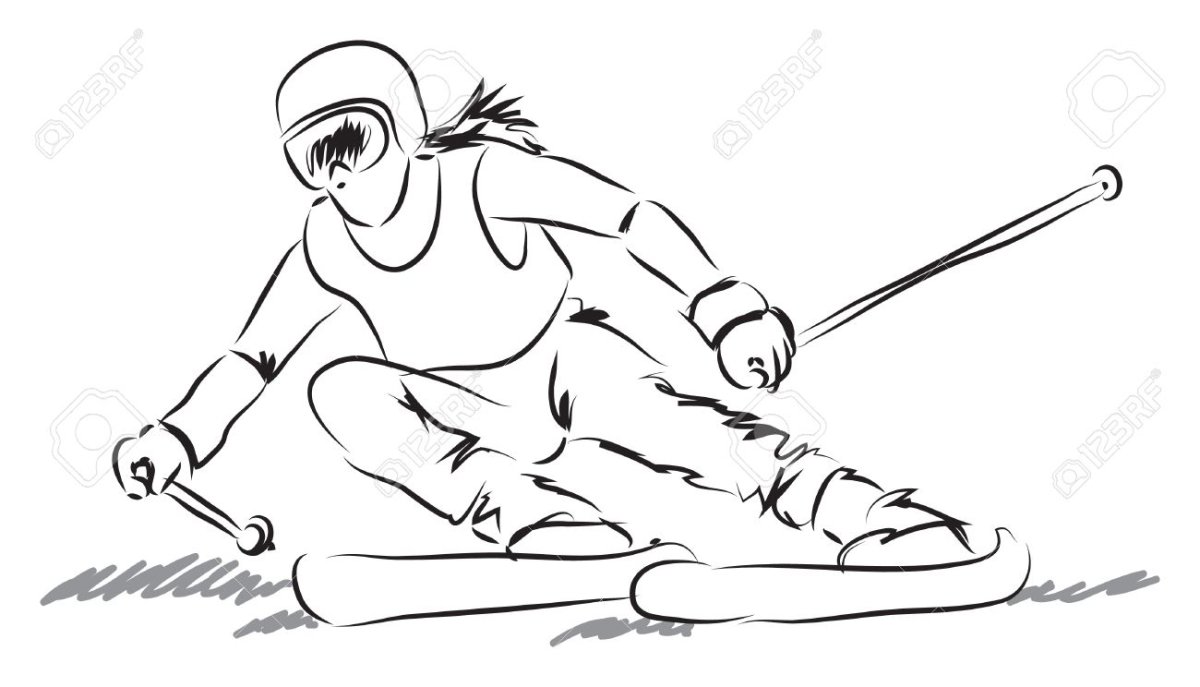 Силуэты спортсменов зимних видов спорта