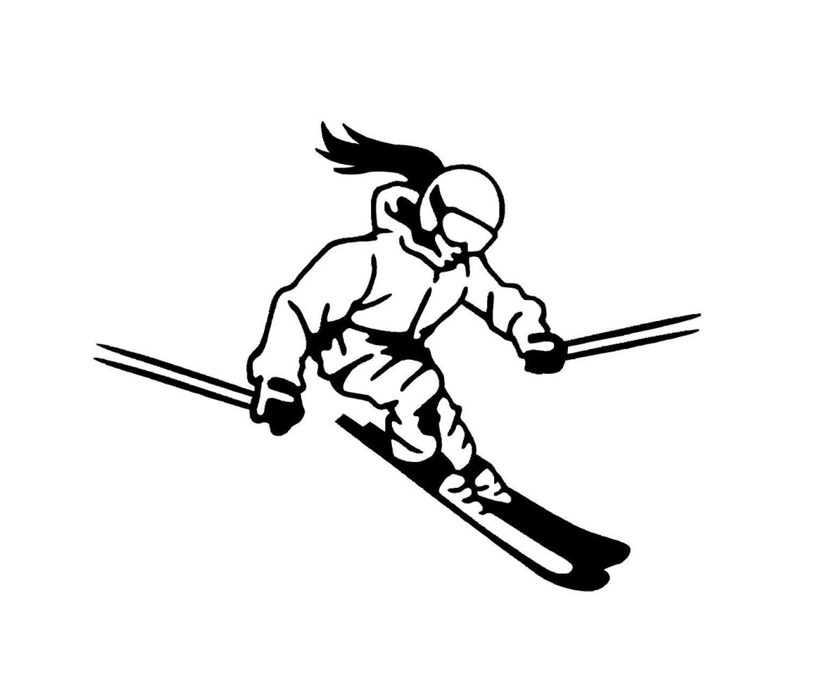 Трафарет горнолыжника