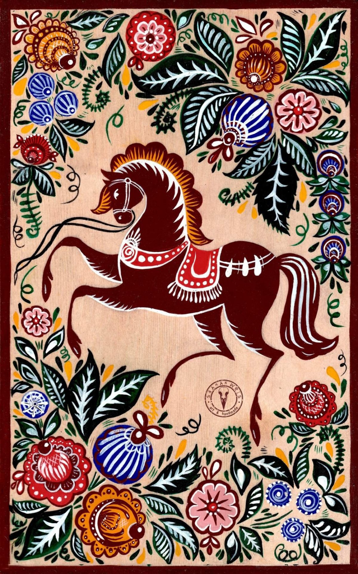 Лошадь в русском стиле вектор