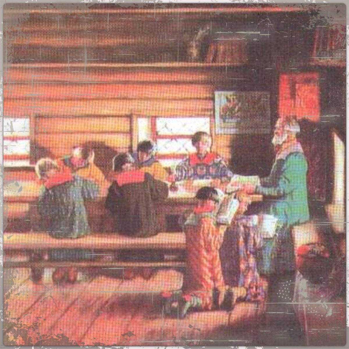 Б. М. Кустодиев. Земская школа в Московской Руси