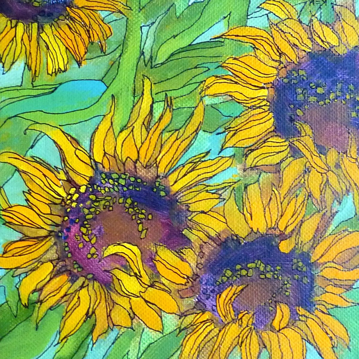 Подсолнухи в декоративной живописи