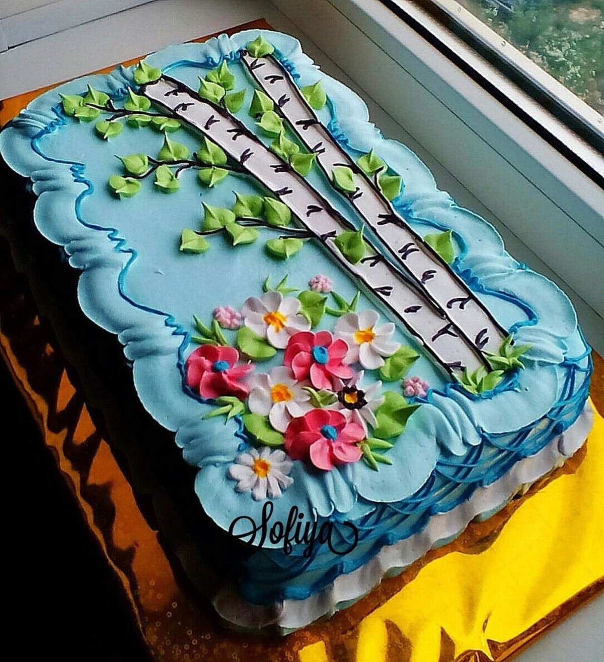 Торт прямоугольный морской