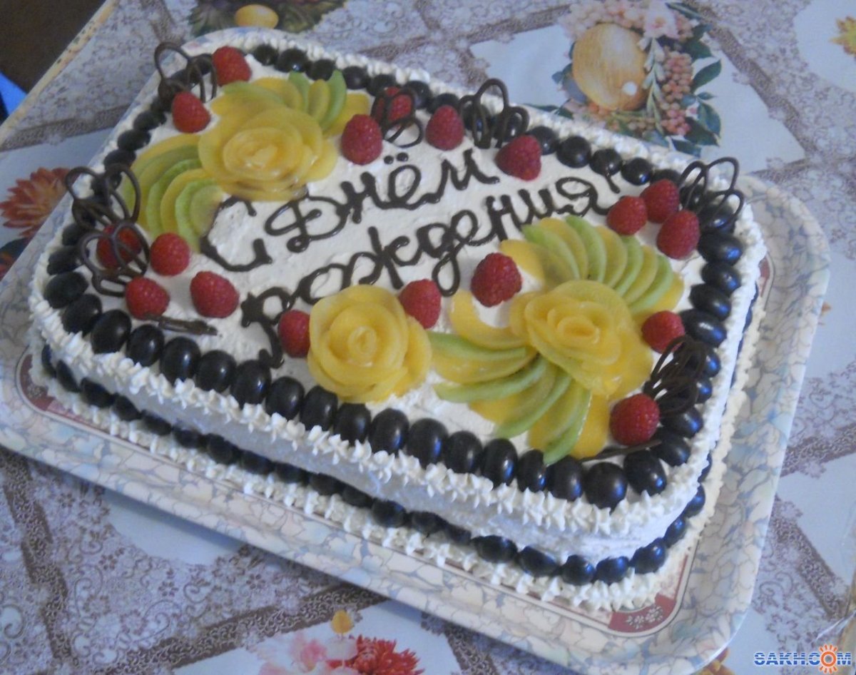 Прямоугольный торт на день рождения