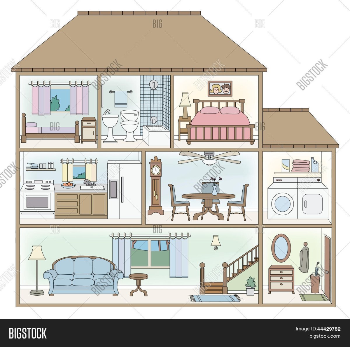 Комнаты в доме на английском