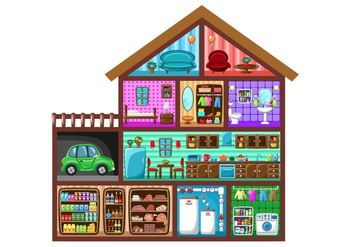 Дом в разрезе вектор