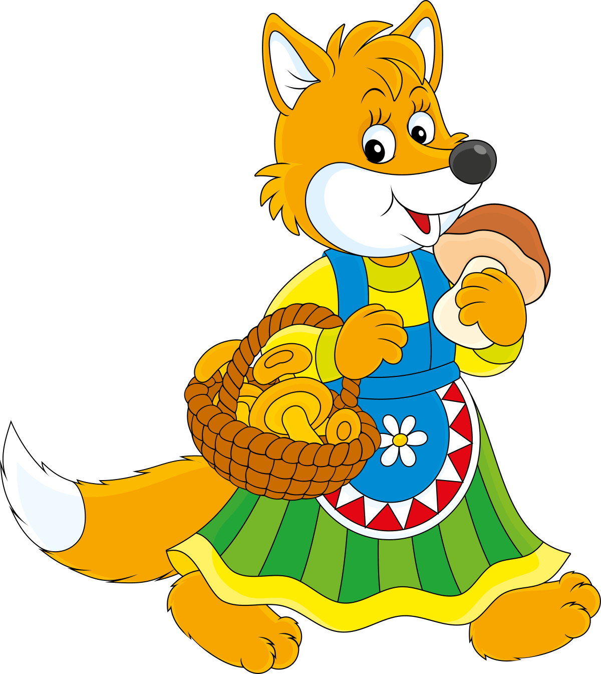 Лиса из сказки без фона