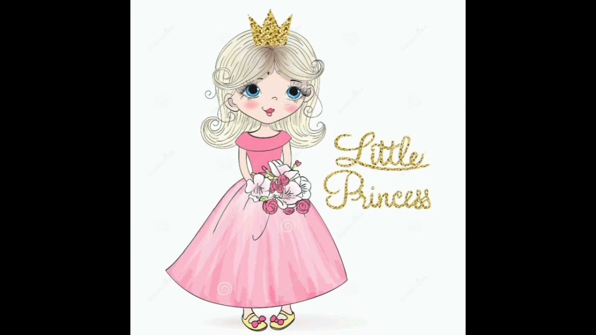 Девочка с короной на белом фоне