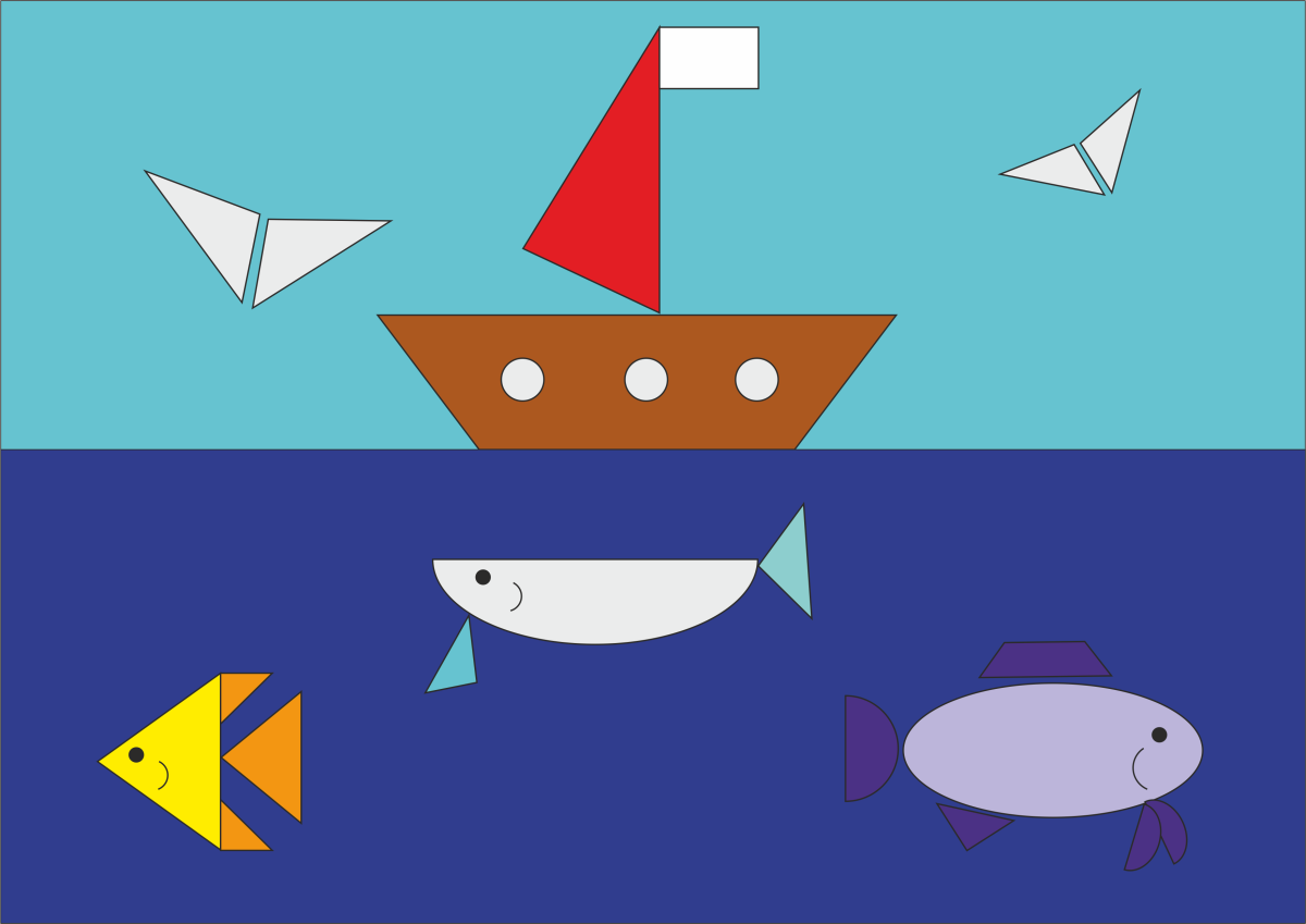 Аппликация из геометрических фигу