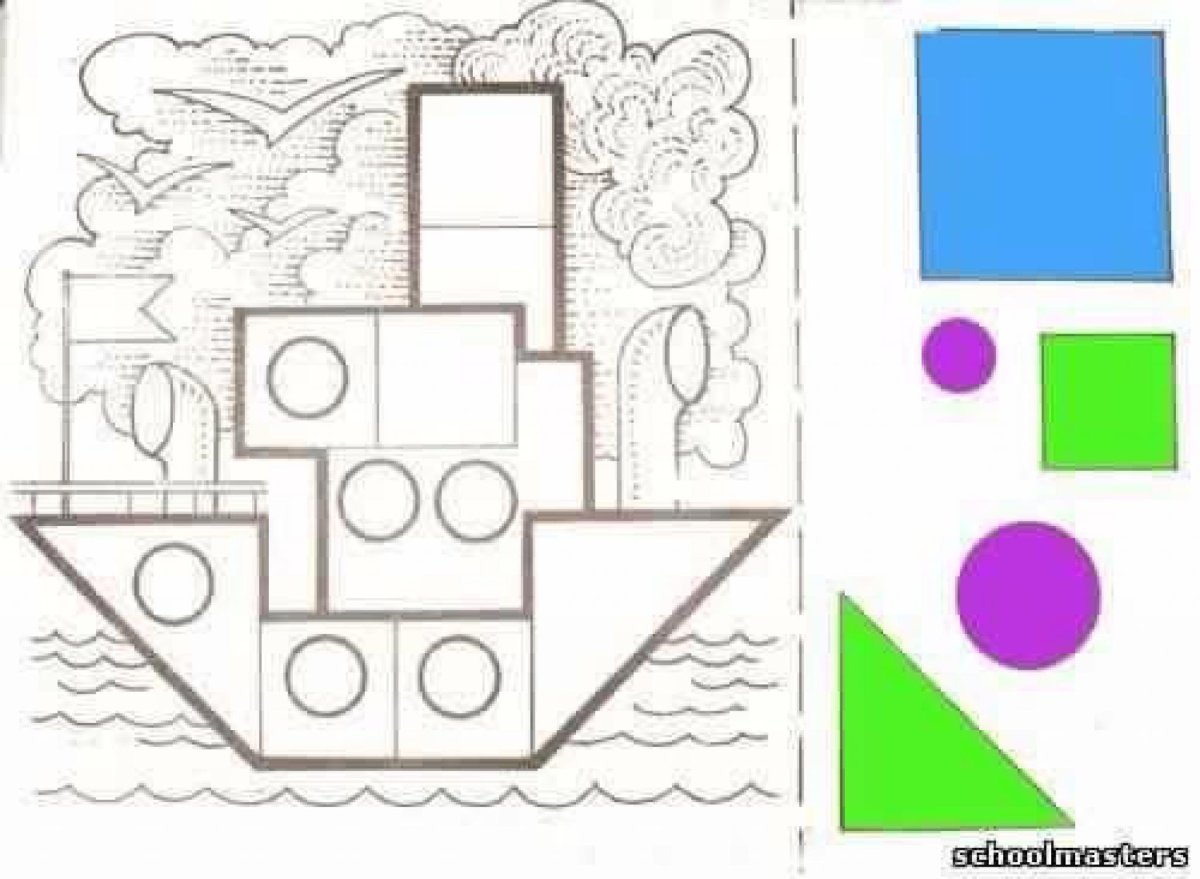 Сюжетная аппликация из геометрических фигур