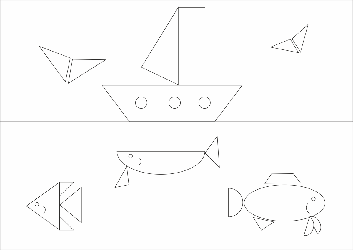 Заготовки кораблика для аппликации