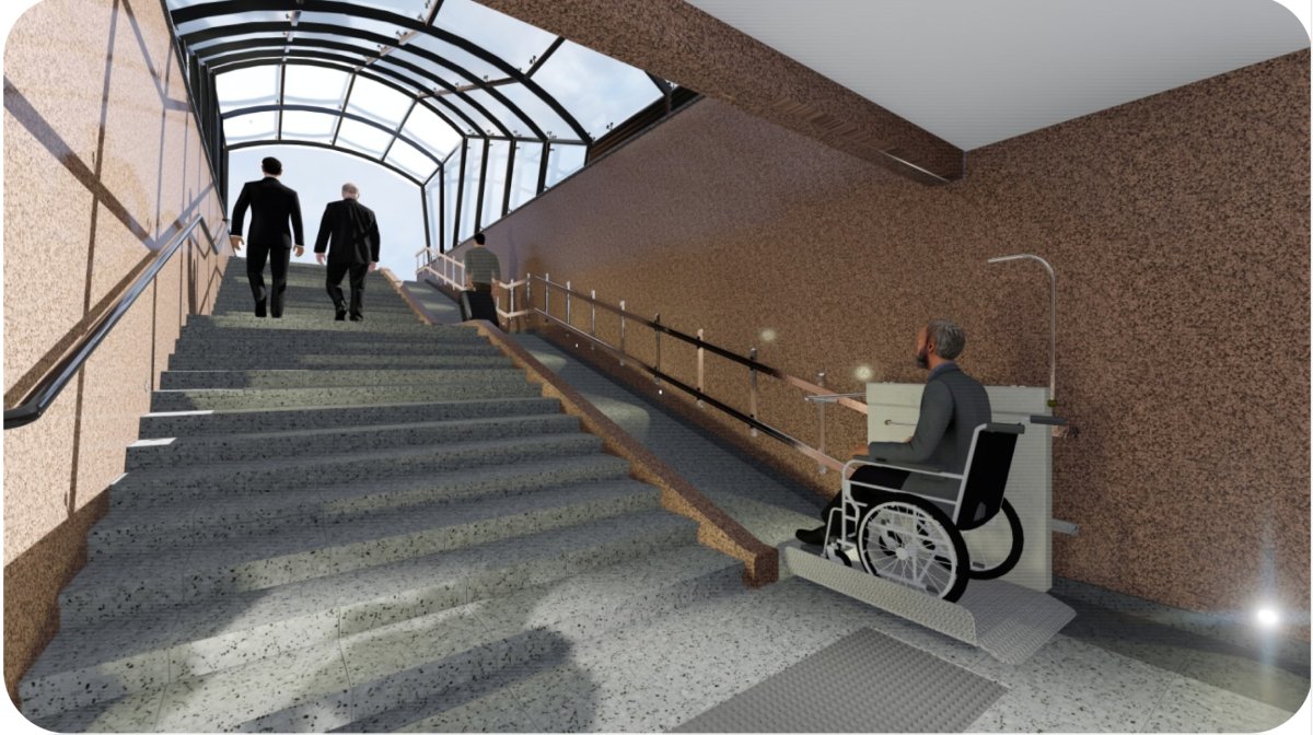 Пандус в подземном переходе