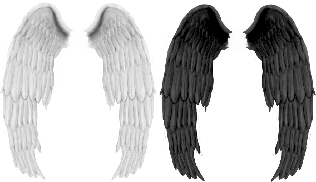 Демонические Крылья с перьями