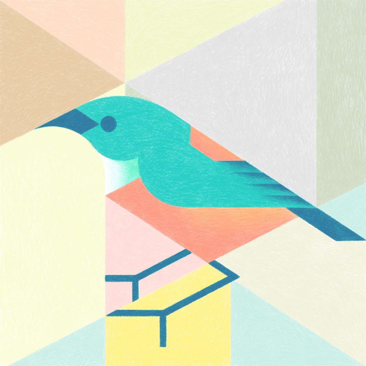 Птица геометрическими фигурами