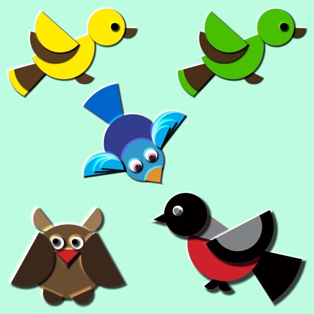 Композиция с птицами