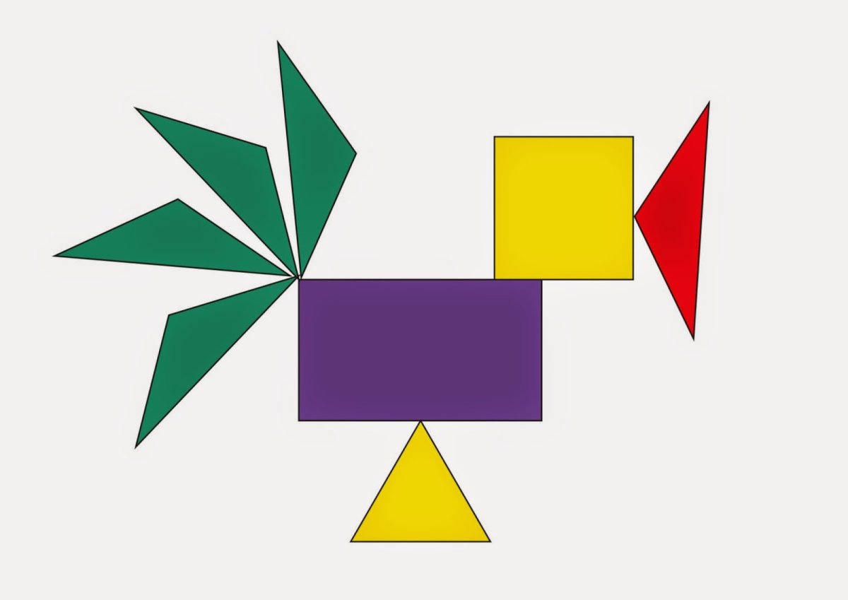 Аппликация из геометрических фигур цыпленок