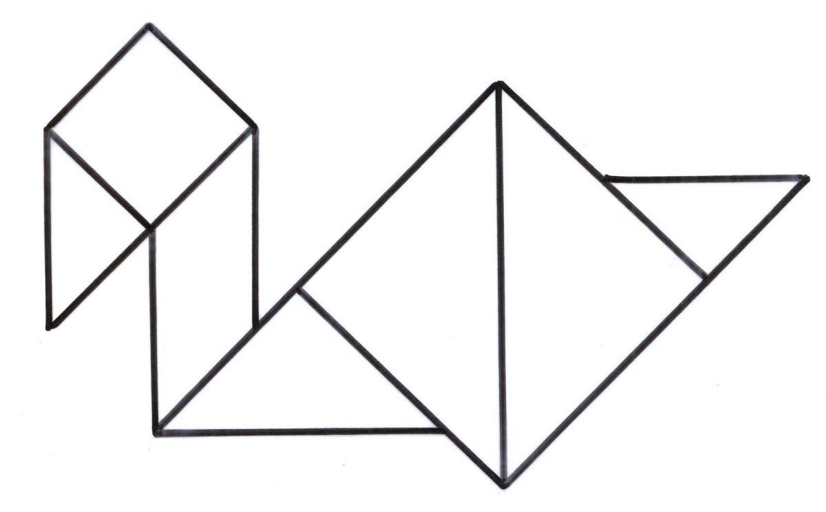 Птица из геометрических форм