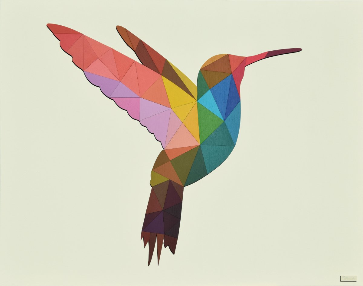 Аппликация птица из геометрических фигур