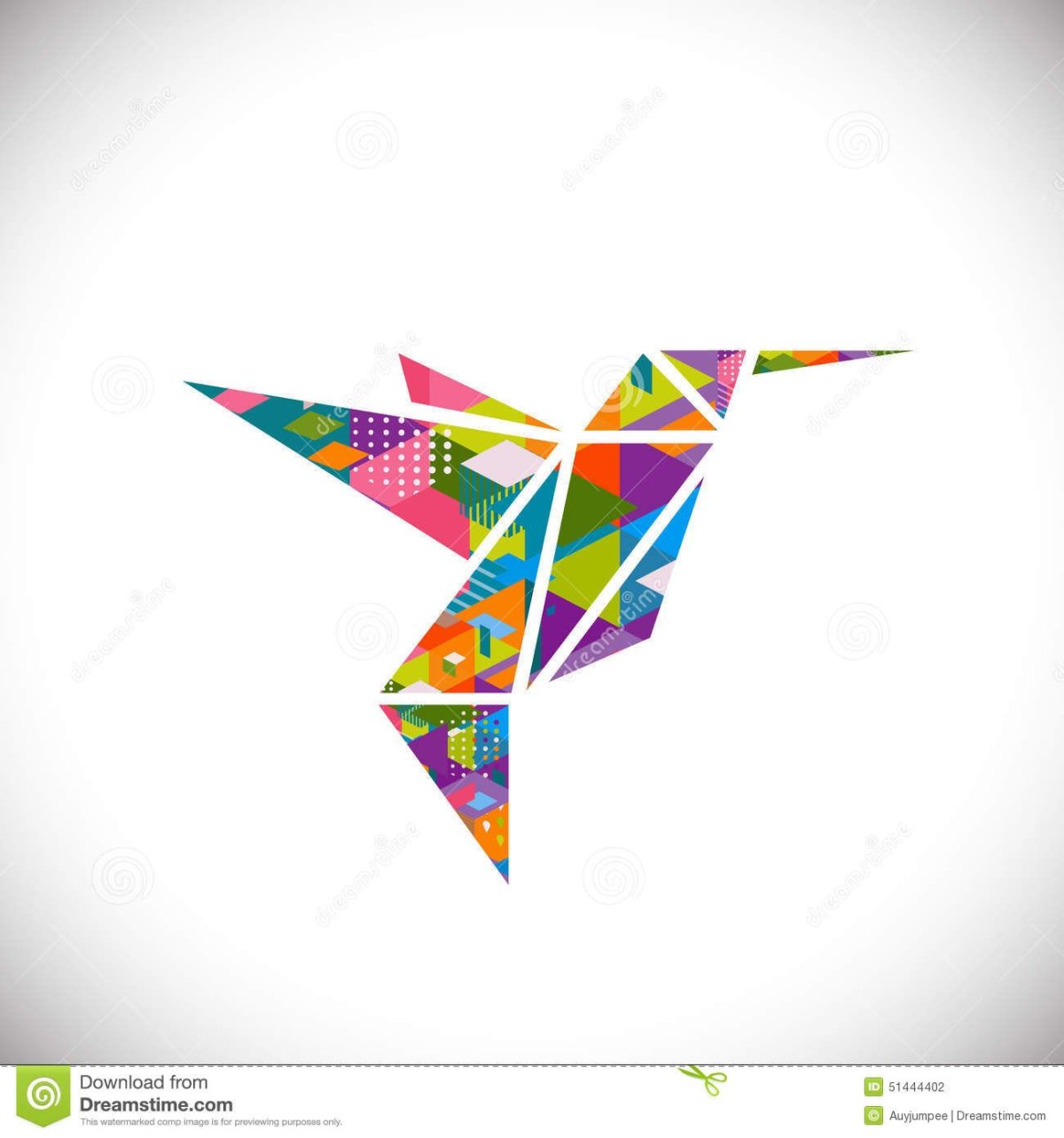 Птица из геометрических фигур арт